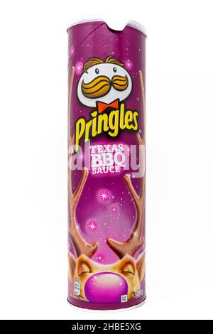 Pringles Limited Edition Natale salsa barbecue Texas croccanti Foto Stock