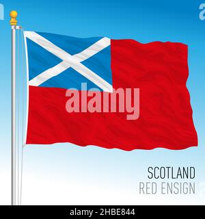 Insegna rossa scozzese, bandiera marina, Scozia, illustrazione vettoriale Illustrazione Vettoriale