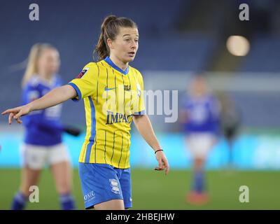 LEICESTER, GBR. DIC 19TH. Christie Murray of Birmingham City Gestures durante la partita della Barclays fa Women's Super League tra Leicester City e Birmingham City al King Power Stadium di Leicester domenica 19th dicembre 2021. (Credit: James Holyoak | MI News) Credit: MI News & Sport /Alamy Live News Foto Stock