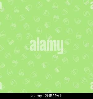 Sfondo verde vettoriale senza cuciture con uova di pasqua. Illustrazione Vettoriale