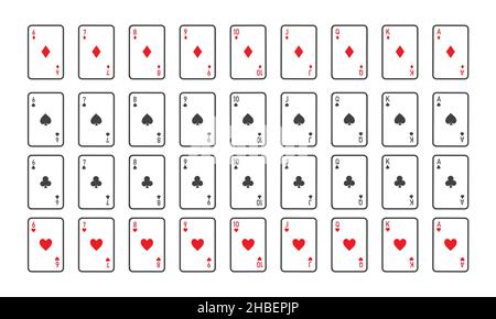 Set di carte da gioco segni illustrazione vettoriale Illustrazione Vettoriale