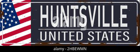 Huntsville , Arkansas, Alabama, Texas segnaletica stradale bandiera blu illustrazione vettoriale, tabella stradale, città degli Stati Uniti Illustrazione Vettoriale