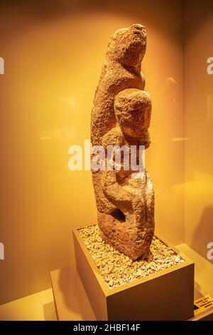 I reperti degli scavi di Gobeklitepe sono esposti nel museo archeologico di Sanliurfa a Sanliurfa, Gobeklitepe è un archeologico neolitico Foto Stock