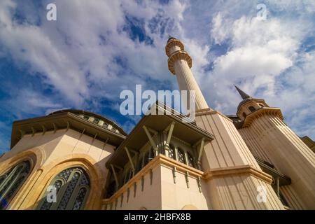 Moschea di Taksim. Dettagli della Moschea di Taksim a Istanbul. Foto di sfondo Ramadan o islamica. Foto Stock