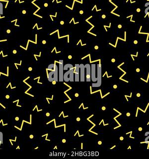 Motivo senza giunture con zig zag e rotonde. Vettore. Illustrazione Vettoriale