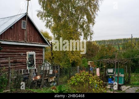 vecchia polpa rurale nel villaggio, in autunno Foto Stock