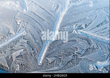 Hoarfrost forma anche splendidi ornamenti Foto Stock
