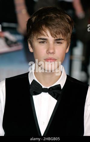 Justin Bieber partecipa alla Premiere europea di Justin Bieber : mai dire mai, al Cineworld O2, l'Arena O2, SE10. Foto Stock