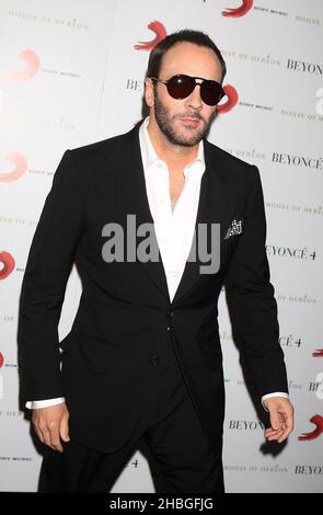 Tom Ford arriva al Beyonce Album Launch Arrivals al Shepherd's Bush Empire di Londra. Foto Stock