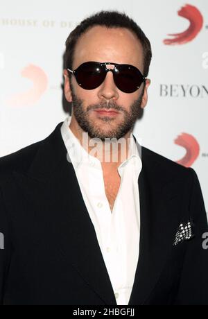 Tom Ford arriva al Beyonce Album Launch Arrivals al Shepherd's Bush Empire di Londra. Foto Stock