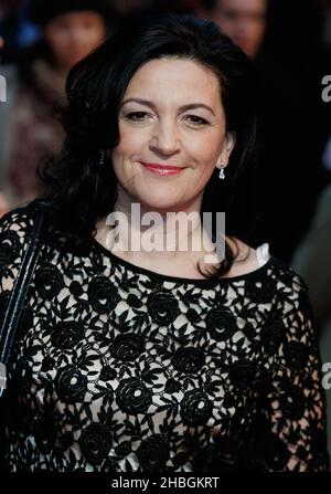 Sarah Smith, direttore arriva alla prima mondiale di Arthur Christmas all'Empire, Leicester Square a Londra Foto Stock