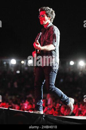 Kelly Jones della Stereophonics si esibisce sul palco al BT London Live Opening Ceremony Concert presso Hyde Park di Londra. Foto Stock