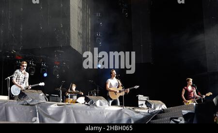 Lawson si esibisce sul palco ai BT River Concerts di Hyde Park a Londra. Foto Stock