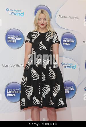 Lauren Laverne arriva al Barclaycard Mercury Prize Nominations for Albums of the Year al The Hospital Club di Londra. Foto Stock