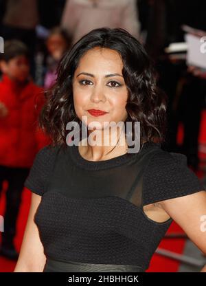 Parminder Nagra partecipa al Postman Pat the Movie World Premier al West End Odeon di Leicester Square a Londra. Foto Stock