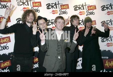 I Capi Kaiser nella sala stampa ai Brit Awards 2006 di Earls Court, Londra. Foto Stock