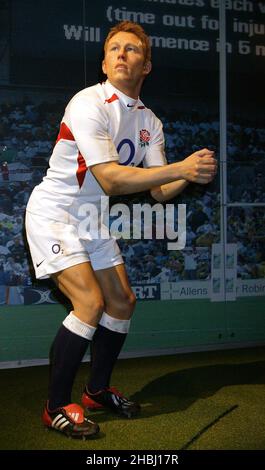 'Do THE JONNY' al Madame Tusdsauds, figura in cera di Jonny Wilkinson Rugby Player BBC Sports Personality of the Year a Londra. Foto Stock