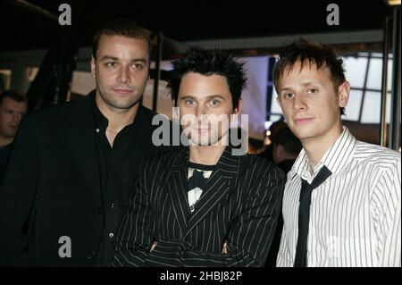 Muse alle prove per i Brit Awards 2004. Foto Stock