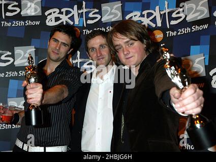 Keane al Brit Awards 2005, Earls Court, Londra. Foto Stock