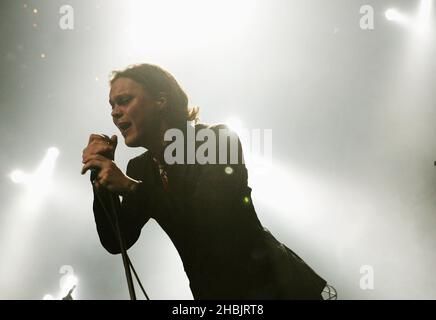 Ville valo della band goth-rock finlandese HIM. Foto Stock