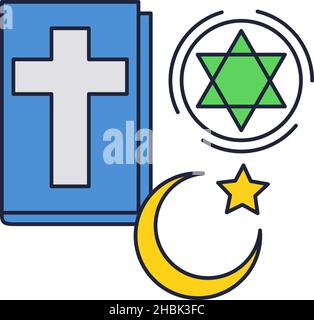 Religione del mondo e fede simbolo vettore icona Illustrazione Vettoriale