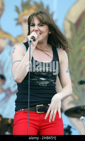 Mel C si esibisce al Festival dell'Isola di Wight del 2007, Newport. Foto Stock