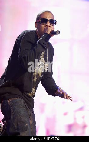 Jay Z titoli il primo giorno del Wireless Festival O2 ad Hyde Park, Londra. Foto Stock