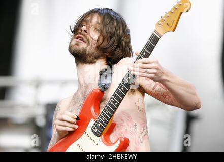 Biffy Clyro si esibisce il primo giorno del Reading Festival 2008, Berkshire. Foto Stock