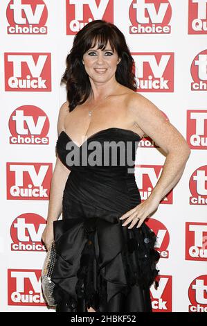 Coleen Nolan arriva per i premi TV Quick e TV Choice 2008, al Dorchester, Park Lane, Londra. Foto Stock