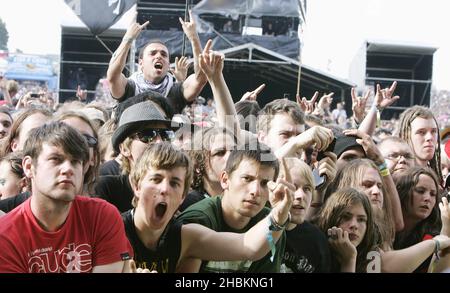 Folle al Download Festival 2009 a Donnington Park, a Derby. Foto Stock