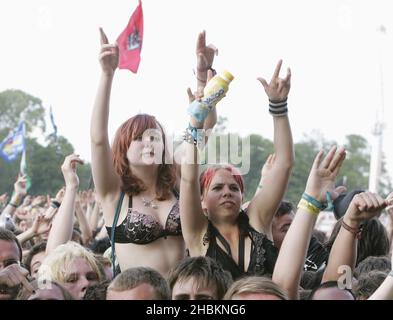 Folle al Download Festival 2009 al Donnington Park, a Derby. Foto Stock