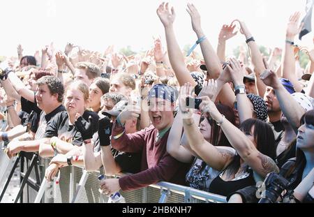 Folle al Download Festival 2009 al Donnington Park, a Derby, Inghilterra Foto Stock