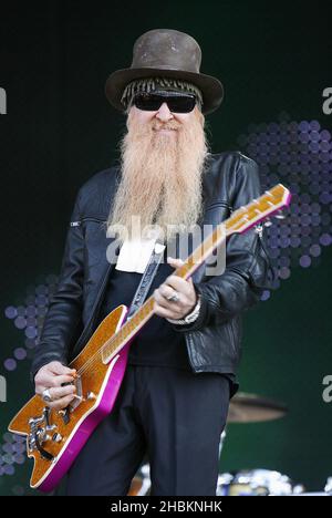 Billy Gibbons della ZZ Top in scena al Download Festival 2009 al Donnington Park, a Derby, Inghilterra Foto Stock