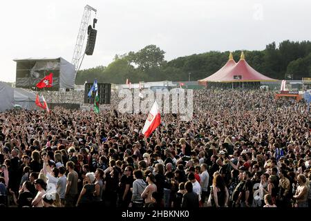 Folle al Download Festival 2009 al Donnington Park, a Derby, Inghilterra Foto Stock