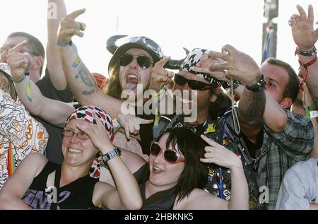 Folle al Download Festival 2009 al Donnington Park, a Derby, Inghilterra Foto Stock