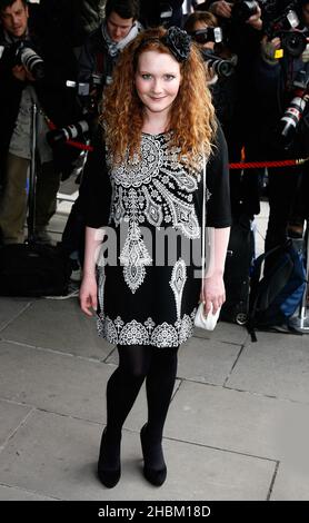 Jennie Mcalpine arriva al Tric Awards al Grosvenor House Hotel di Londra Foto Stock