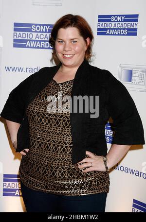 Katy Brand partecipa al lancio dei Sony radio Awards Nomations presso il club Orchid di Londra. Foto Stock