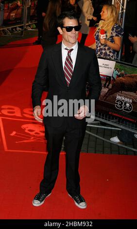 Johnny Knoxville partecipa alla UK Film Premiere del 'Jackass 3D alla BFI IMAX di Londra. Foto Stock