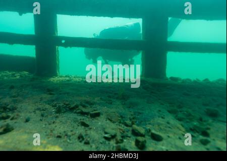 Il naufragio delle Bermuda nella riserva sottomarina dell'Alger nel lago superiore Foto Stock