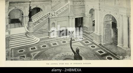 La Sala Centrale del Padiglione di entrata, Biblioteca del Congresso da ' Washington, una guida per la città ', ha previsto per i delegati alla settima sessione del Congresso ferroviario Internazionale, 3-4 maggio 1905 Foto Stock