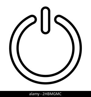 Pulsante icona on-off in stile line art. Illustrazione vettoriale isolata su sfondo bianco Illustrazione Vettoriale
