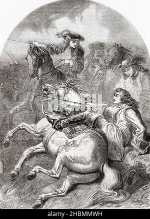 La battaglia di Malplaquet, 11 settembre 1709. Dalla storia illustrata dell'Inghilterra di Cassell, pubblicato c.1890. Foto Stock
