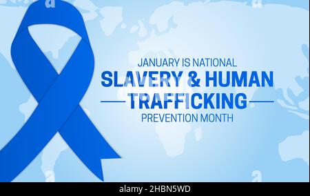 Slavery and Human Trafficking Prevention Month background Illustration Illustrazione Vettoriale