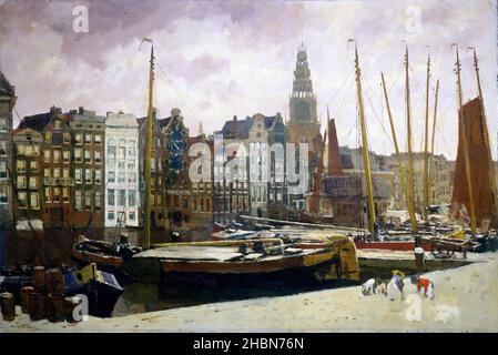 The Damrak, Amsterdam dell'artista olandese George Hendrik Breitner (1857-1923), olio su tela, 1903 Foto Stock