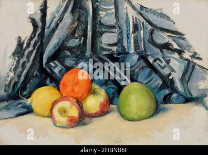 Mele e stoffa (Pommes et tapis) (ca. 1893-1894) di Paul Cézanne. Foto Stock