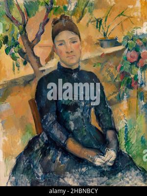 Madame Cézanne (Hortense Fiquet, 1850-1922) nel Conservatorio (1891) di Paul Cézanne. Foto Stock