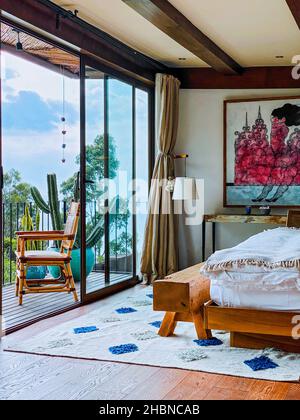 Casa Palopó, un hotel boutique sulle rive del Lago di Atitlán, Guatemala Foto Stock