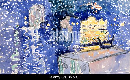 Venezia: Notte del Festival del Redentore (1903) dipinto ad alta risoluzione di Henri-Edmond Cross. Foto Stock