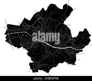 Firenze, Italia, mappa vettoriale ad alta risoluzione con confini della città e percorsi modificabili. La mappa della città è stata disegnata con aree bianche e linee per le strade principali Illustrazione Vettoriale