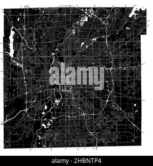 Indianapolis, Indiana, Stati Uniti, mappa vettoriale ad alta risoluzione con confini della città e percorsi modificabili. La mappa della città è stata disegnata con aree bianche e. Illustrazione Vettoriale